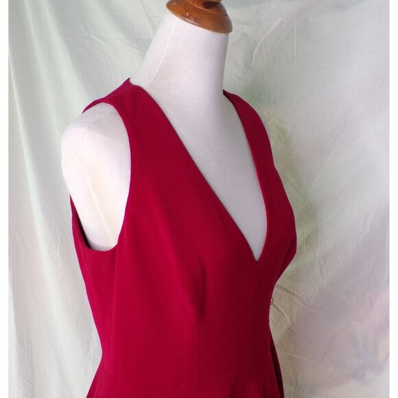 🆕 DRESS THE POPULATION Catalina Fit & Flare Dress Garnet Red XX-Small (00-0) - Picture 8 of 10